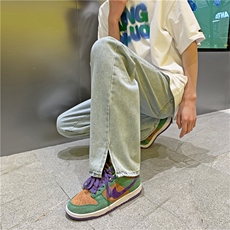 美式高街宽松裤子垂坠感扎染牛仔裤男嘻哈阔腿长裤N0273-P40，男装牛仔裤，星座308B-1