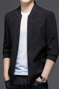 DW2871男士2023年春季新款长袖休闲棒球领外套青年拉链夹克P66,男装夹克,电商B360