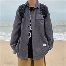 美式百搭条纹衬衫春秋款男士宽松长袖衬衣休闲外穿上衣W1106-P38，男装夹克，星座512-4
