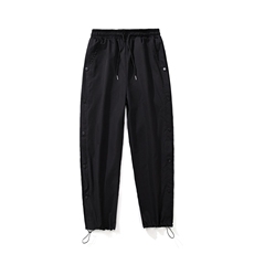 K3080/40白底平铺休闲裤男排扣格子撞色大码束脚运动裤子控58，男装休闲裤，电商A141
