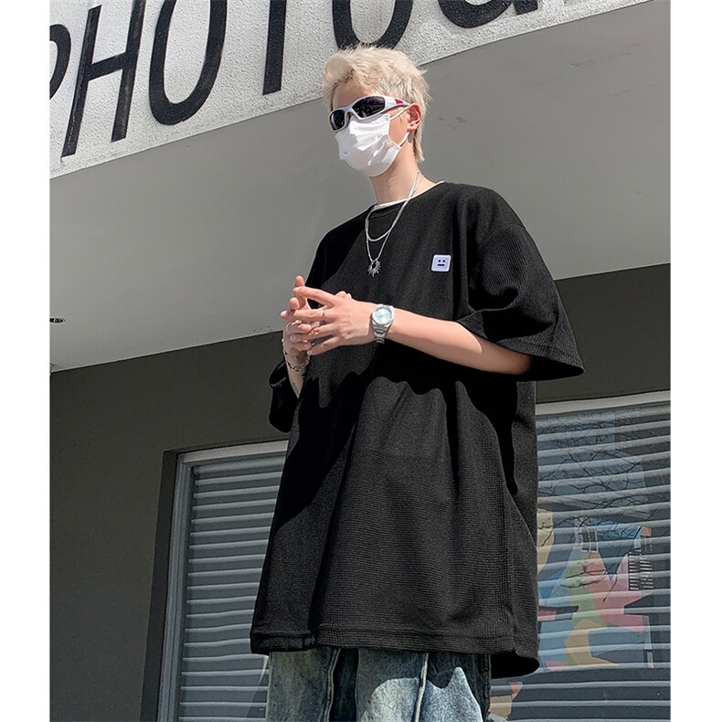 8XL-M重磅！特大码T潮牌上衣男中性华夫格短袖T恤DX304P25控39,男装T恤,电商D206-1