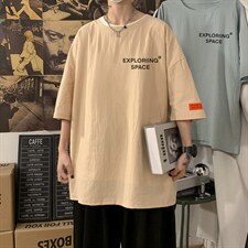 YT26244-P30NASA亚短袖t恤男大码五分袖男宽松七分袖海报风，男装T恤，电商A040