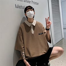 翻领短袖T恤男简约百搭休闲打底五分袖POLO衫F232P36，男装Polo衫，星座1116-2