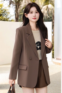 专柜正品尾货捡漏女2023秋季翻领后背开叉收腰小西装休闲修身外套图片