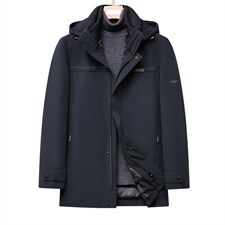 冬季中年男士羽绒服中长款爸爸冬装可卸帽外套潮QLMF8628-P330，男装羽绒服，电商B212（原钱塘6029）