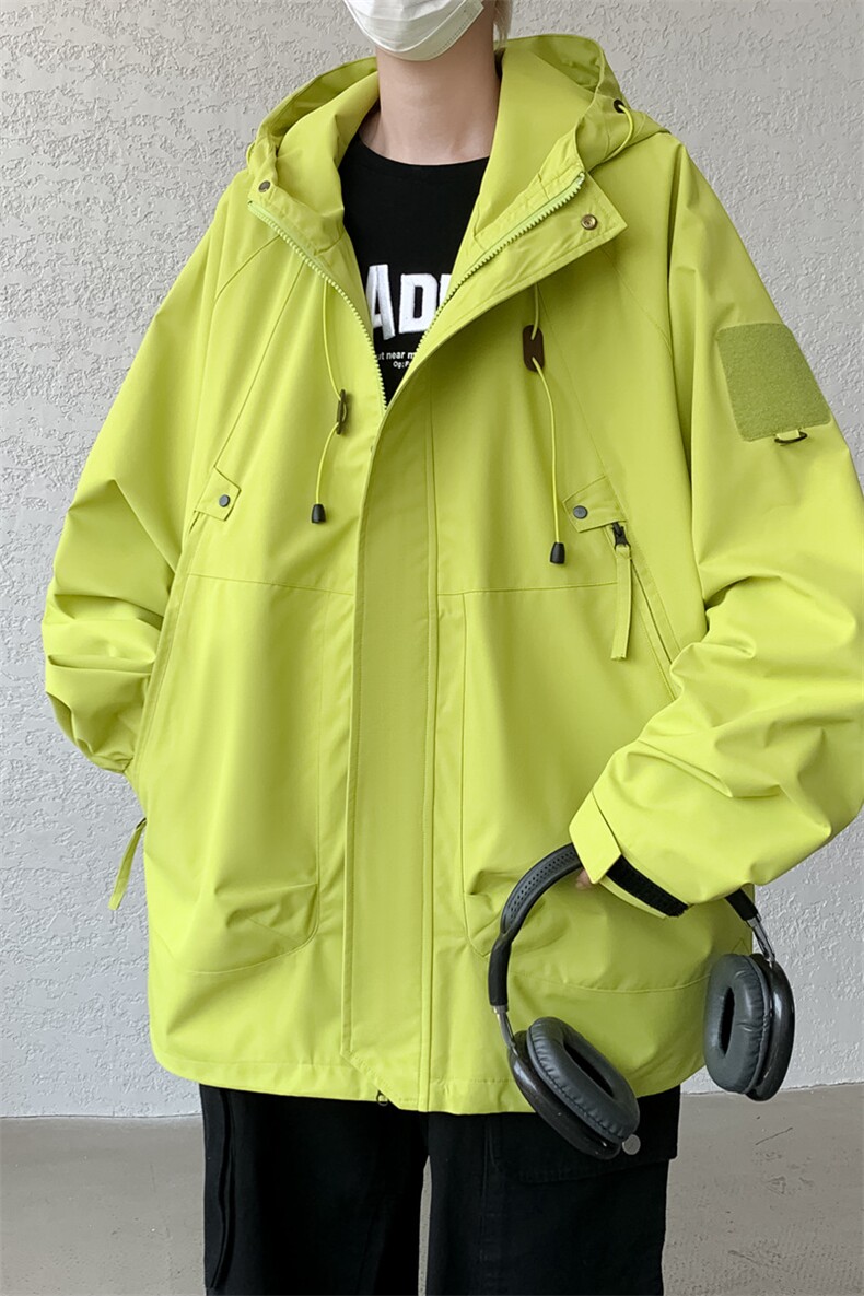 冲锋衣男高品纯色宽松夹克外套DSA157B-J90-P60,男装夹克,电商A157B