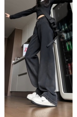 26春款复古时尚潮搭个性休闲裤直筒垂感宽松阔腿裤K619TP45控75，男装休闲裤，电商A102B