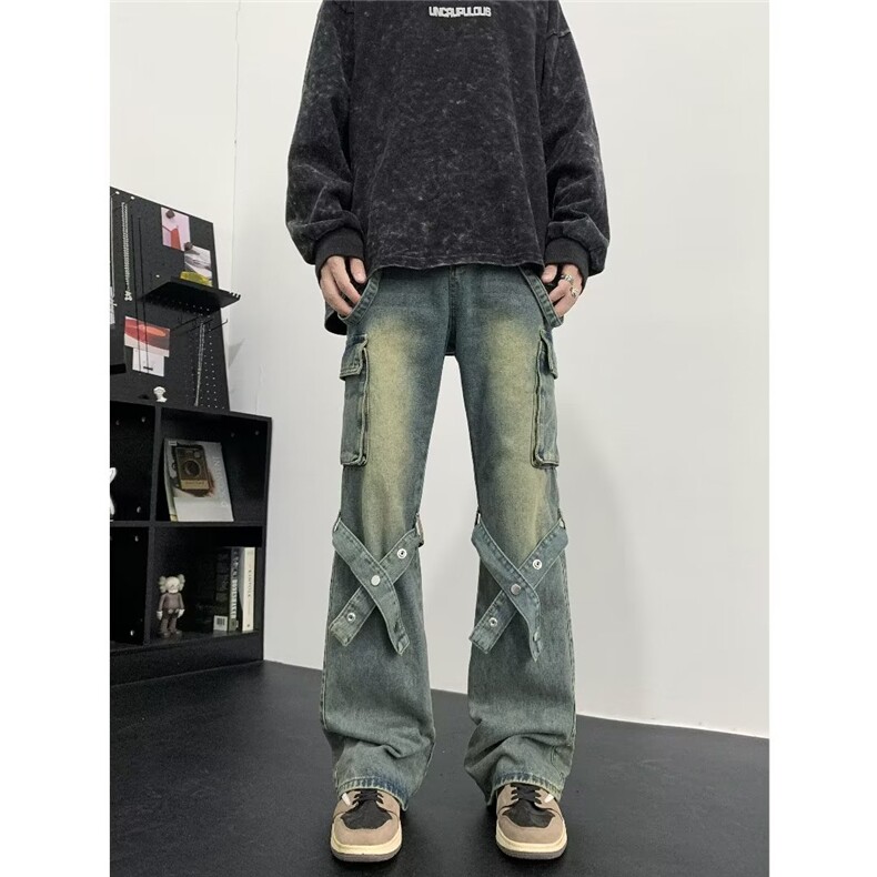 青春流行ins男直筒水洗牛仔裤Y9072P60,男装牛仔裤,星座1116-2