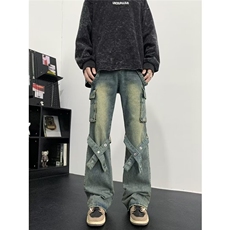 青春流行ins男直筒水洗牛仔裤Y9072P60，男装牛仔裤，星座1116-2