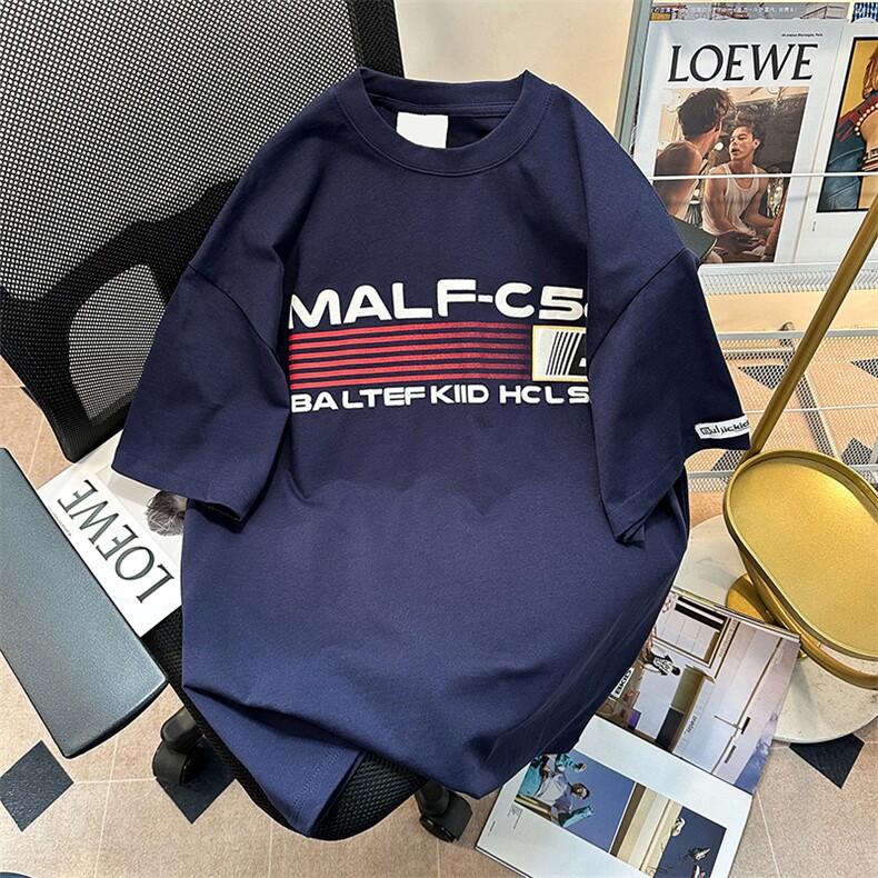 潮牌美式短袖t恤男女夏季hiphop高街正肩上衣宽松设计感体恤,男装T恤,星座410-6（原星座1304-1）