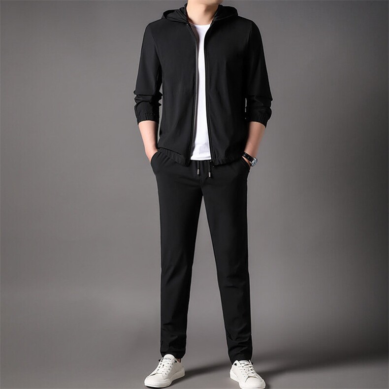 F82391钱塘2020-1中年男士时尚简约百搭夏季合身休闲套装P125,男装休闲套装,钱塘207-1