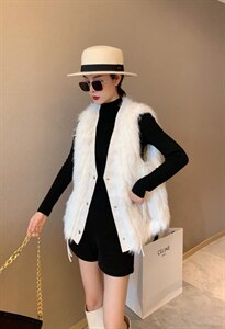 超逸世家4217冬季新款皮毛一体马甲图片