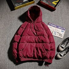 2021冬季新日系大码地毯风宽松连帽男保暖加棉衣面包服M8011-P85，男装棉衣，电商A001