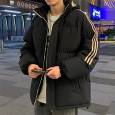 特批P75无差价冬季深度库存10W件防泼水三条杠连帽棉服男士M2910，男装棉衣，电商A001