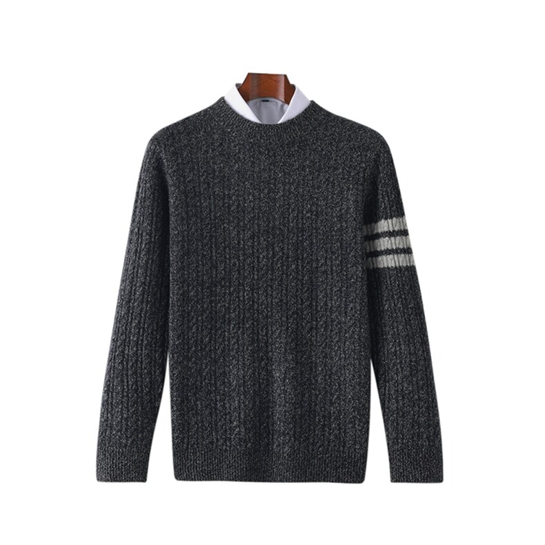 男士圆领长袖毛衣修身时尚百搭羊毛针织衫男装上衣，男装羊毛衫，琳华羊绒