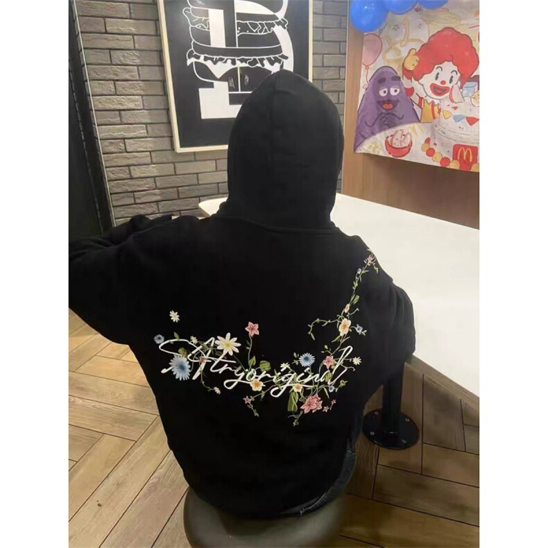 纯棉花卉刺绣连帽卫衣ZW0126-P52,男装卫衣,星座313A(原308A-2)