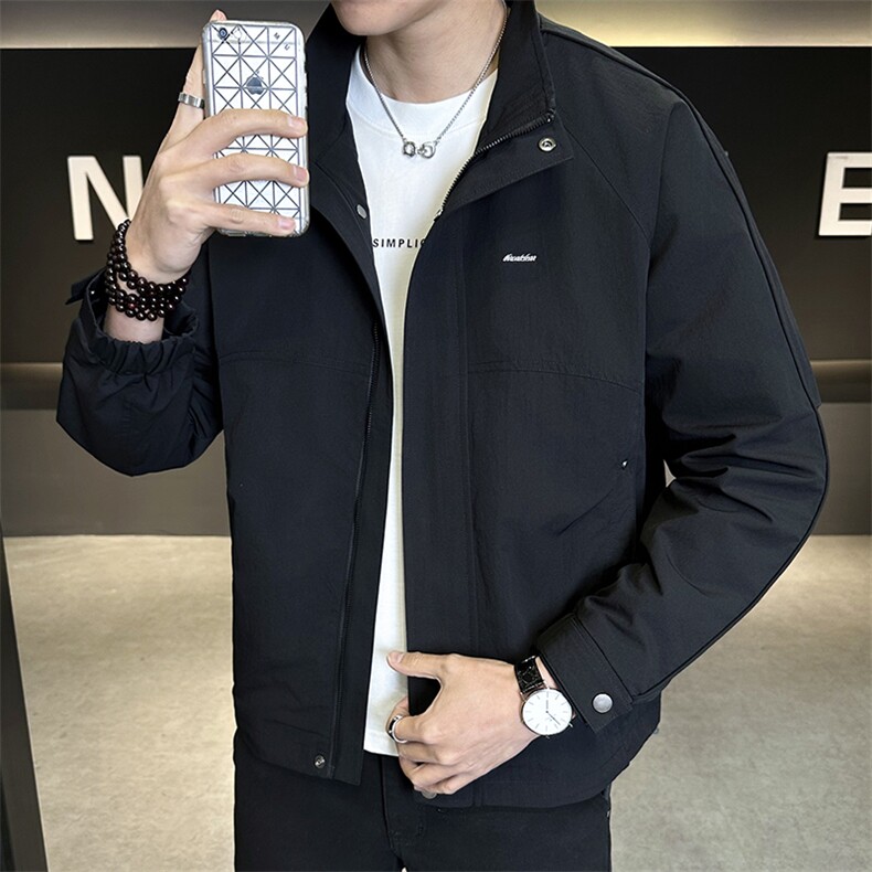 店主风新款夹克外套男春秋休闲百搭时尚立领男士夹克N217-P72,男装夹克,星座310B-3