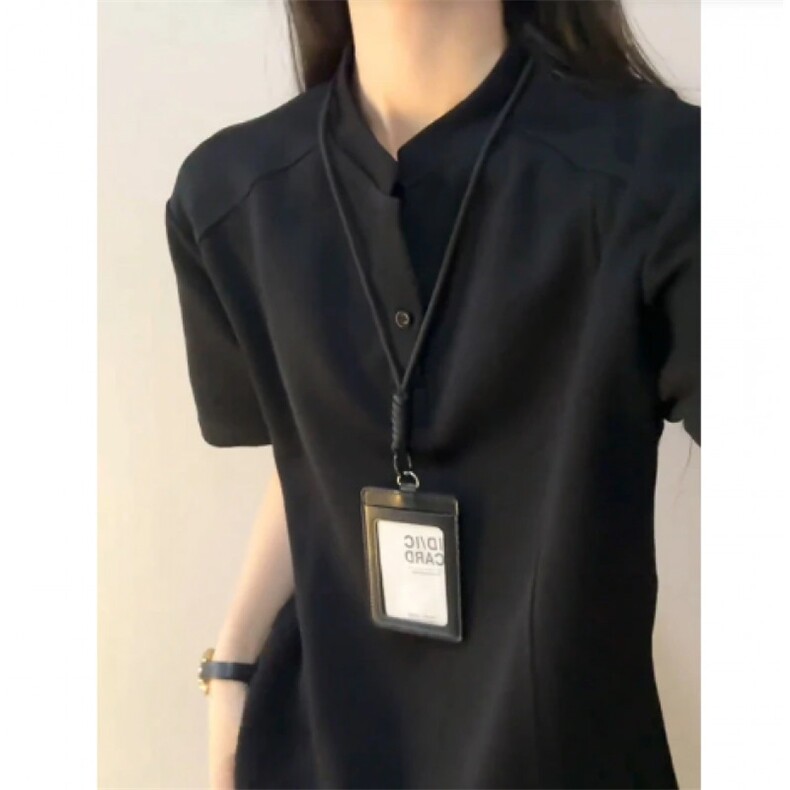 网图-T恤拼接高街痞帅夏季POLO衫正肩中性短袖大码上衣S430-特28，男装T恤，电商A233-1