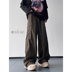 02秋季新款多口袋工装裤百搭显瘦降落伞兵裤子XZ211-1-K2348-P60，男装工装外套，星座211-1