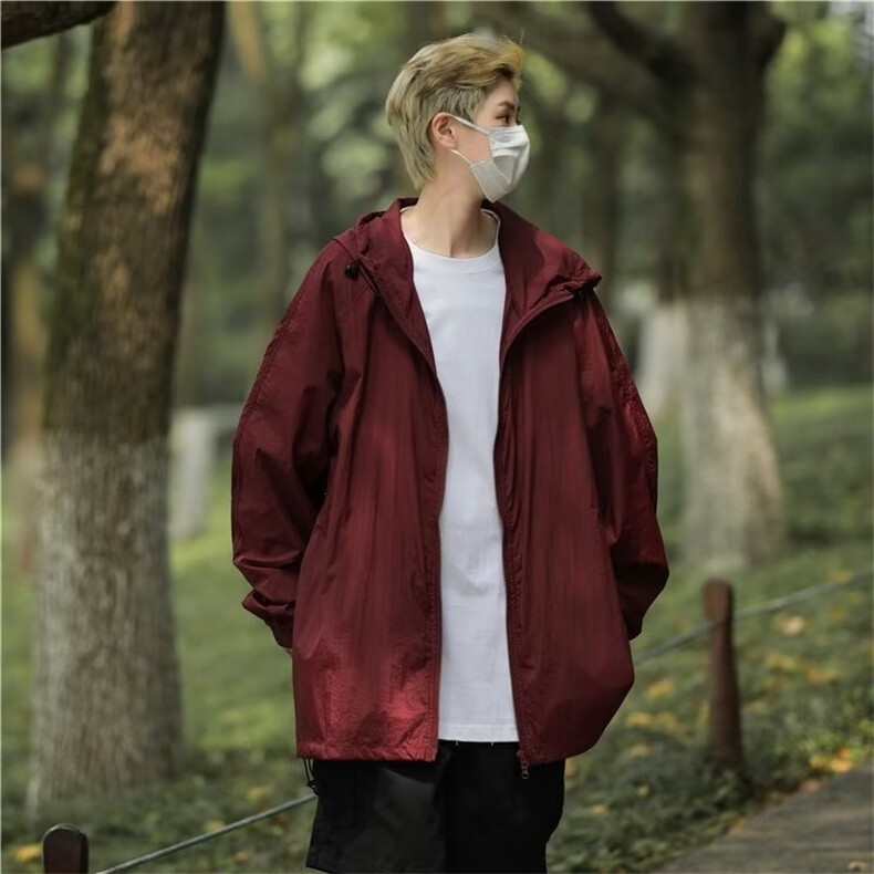 夏季防晒衣男连帽防紫外线轻薄款防晒服户外冲锋衣外套W4895-P35,男装防晒衣,星座412-2