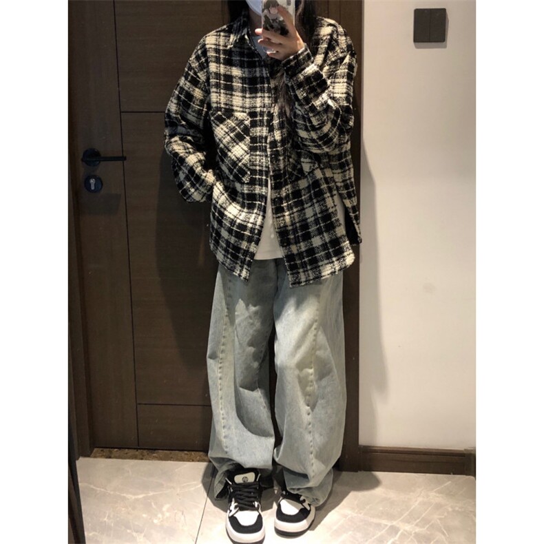 【有货】cleanfit黑白格子小香风外套高级感痞帅夹克237LL-特P55,男装夹克,星座1007（原301D）