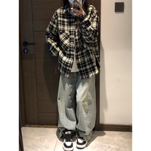 【有货】cleanfit黑白格子小香风外套高级感痞帅夹克237LL-特P55图片