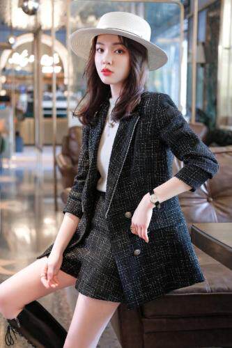 领子串珠两色西装套装，女装西装，DJ·DSHR