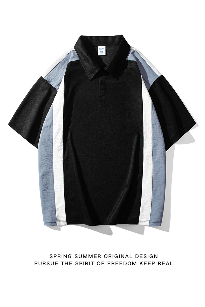 2023夏季新款短袖男潮流日系白底polo衫百搭半袖zdp2302-P40控58,男装Polo衫,星座717