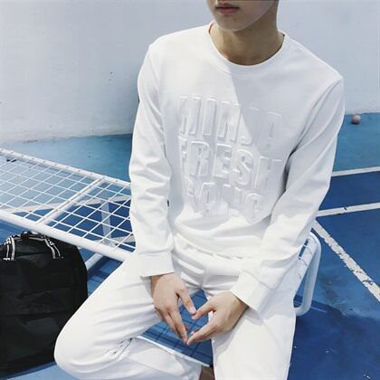男士休闲套装秋季潮流青少年长袖运动卫衣长裤衣服Y18/P50,焦糖色鞋子搭配什么衣服图片