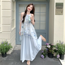时尚套装温柔套装夏季小众吊带裙裙子仙气森系仙女裙，女装套装/套裙，2C133