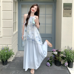 时尚套装温柔套装夏季小众吊带裙裙子仙气森系仙女裙图片