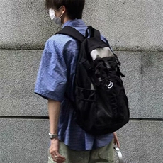 美式复古蓝色格子短袖衬衫男宽松休闲高级感百搭叠穿衬衣外套2025，男装衬衫，星座506A