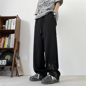2024夏季新款新中式风刺绣裤子男潮牌百搭休闲裤现货 K7855-P38图片
