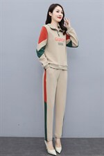 时尚拼接减龄套装女2025新款韩版春秋休闲运动宽松显瘦卫衣两件套，女装套装/套裙，凯瑟曼