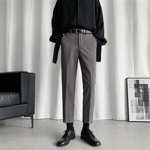 秋季韩版休闲长裤男薄款修身直筒宽松百搭9分潮流小西裤YD221图片