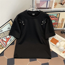 铆钉小蛇短袖t恤男夏季潮牌宽松设计感男生半袖体恤上衣GA229P42，男装T恤，星座1013-5