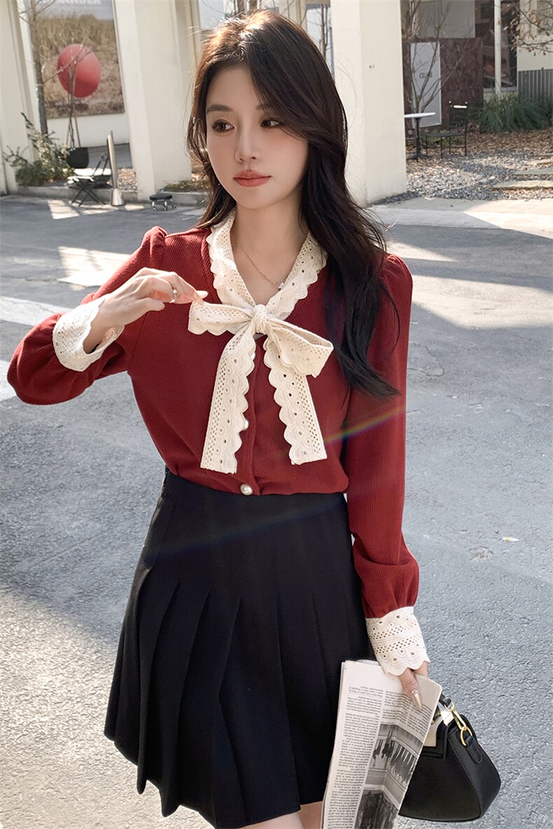 法式气质红色针织衫上衣女2025新款春季好看温柔高级感内搭打底衫,针织衫/毛衣,慧峰