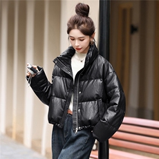 蛋白皮短款羽绒服女冬季2026新款小个子今年流行宝款加厚保暖外套，女装羽绒服，意芙
