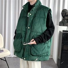 冬款加棉加厚背心棉服港风清新立领马甲外套男士8156-P95控价118，男装背心/马甲，电商A441-1