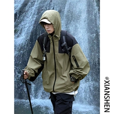 TP35现货2026春季金典冲锋衣防晒服防紫外线潮流港风外套W328，男装防晒衣，电商A170