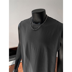 升级版冰感爽滑纯棉240克抖音得物二开宽松纯色坎肩无袖T恤背心，男装T恤，电商A486