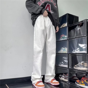 美式高街微喇牛仔裤男生宽松直筒拖地长裤炸街痞帅裤子C39-2/P45图片