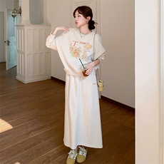 现货数据好米色印花卫衣套装2C198-5885-P175-K255，女装套装/套裙，2C198
