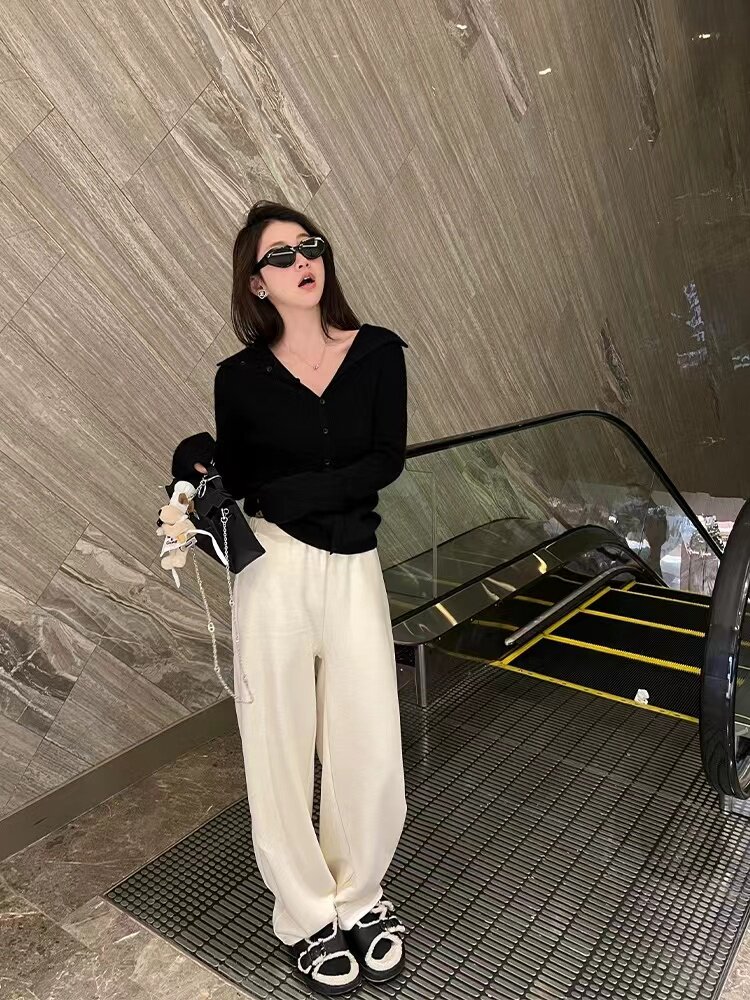 纯欲v领打底衫女春季新款修身长袖独特绝美小上衣,针织衫/毛衣,半城羊绒