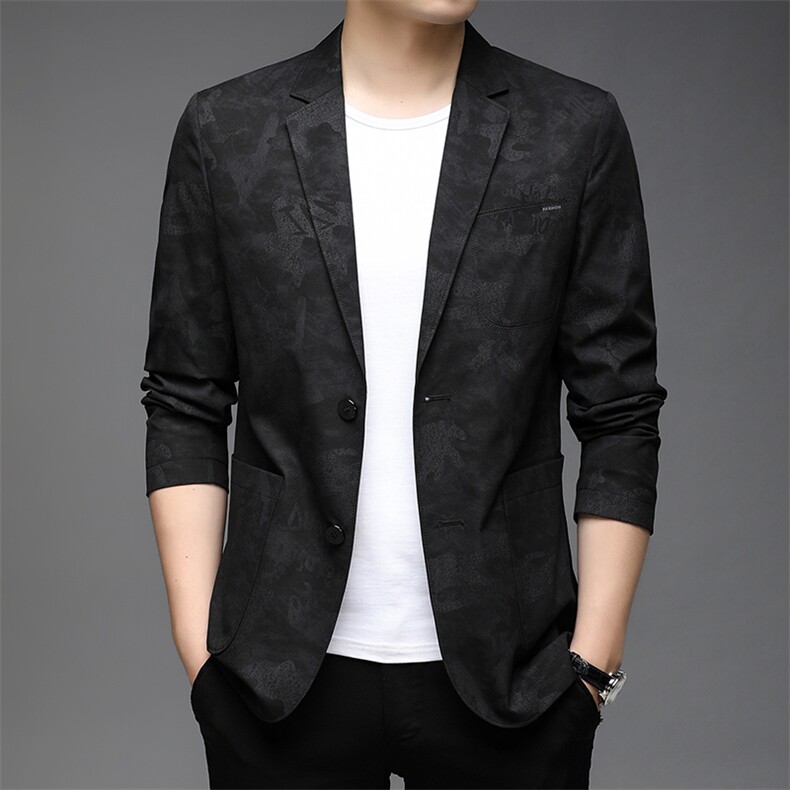 QR118钱塘2020-2中青年男士春秋薄款休闲时尚简约西服外套P142图片