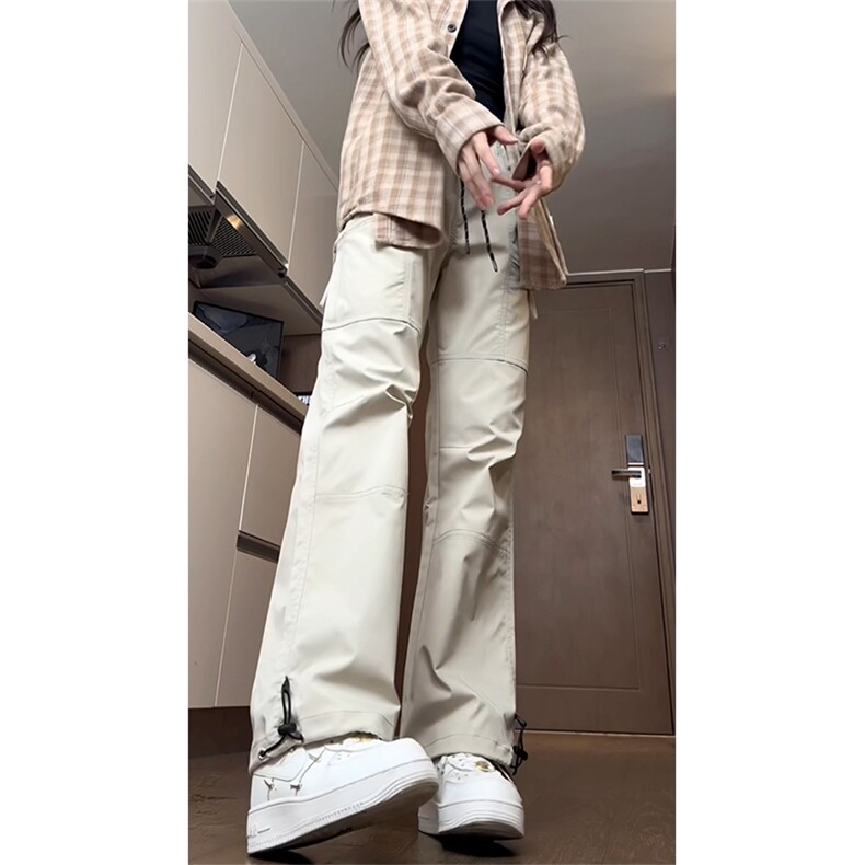 美式机能工装裤男秋冬季多口袋拼接潮牌宽松直筒户外登山伞兵长裤,男装工装外套,电商A309