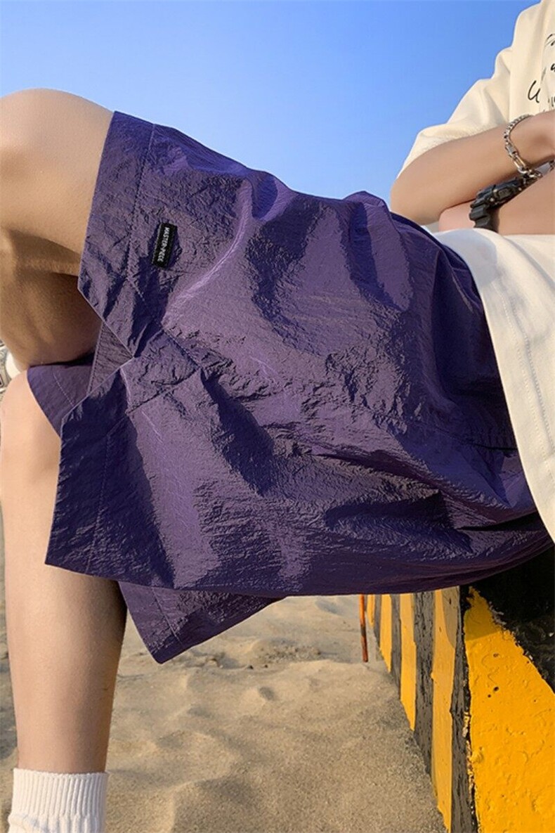 夏季新款防水速干绣标开衩短裤宽松M~4XLXZ604-DK205-P35控48,男装牛仔裤,星座604