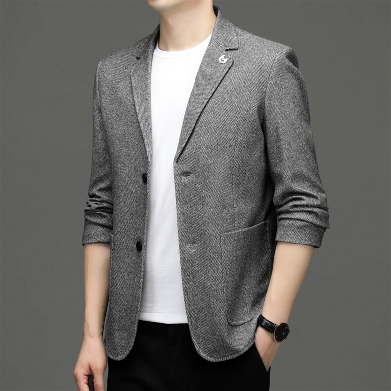 2024新款春秋季偏厚休闲西服男韩版商务休闲防晒小西服帅气潮流,男装西服,钱塘6003（原4033）