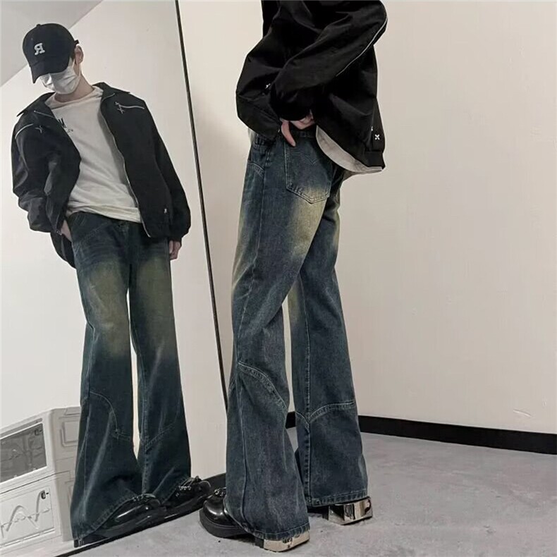 美式复古水洗小众牛仔裤高街百搭ins直筒阔腿裤KZ47995--TP40,男装牛仔裤,电商A247C