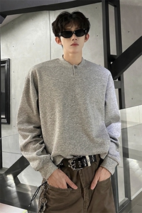 韩系学院风设计cleanfit卫衣简约纯色休闲打底 常规P39加绒P49图片